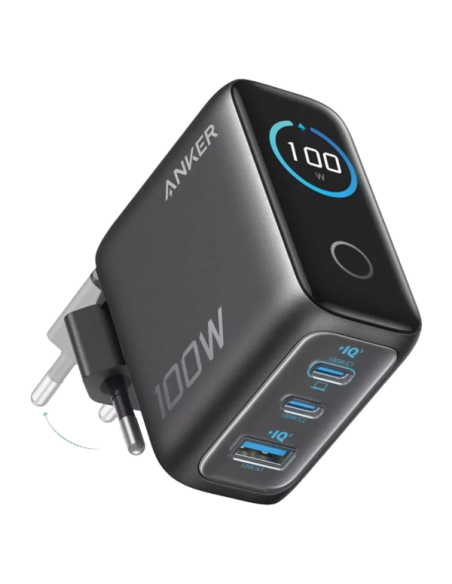 ANKER ANK-121-100W1A2C-G Anker - Cargador USB - Potencia 100W | Con salida dual - Carga rápida | Tecnología GaN - Salidas 1x USB