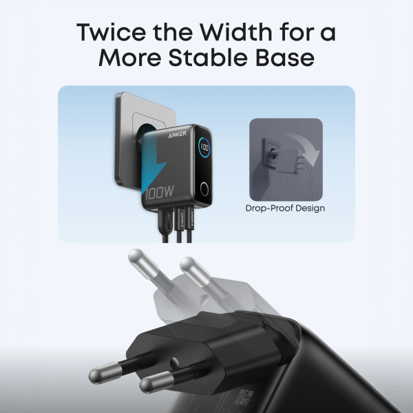 ANKER ANK-121-100W1A2C-G Anker - Cargador USB - Potencia 100W | Con salida dual - Carga rápida | Tecnología GaN - Salidas 1x USB
