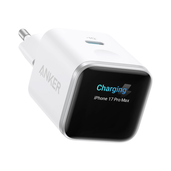 ANKER ANK-121-45W1C-W Anker - Mini Cargador USB - Potencia 45W - Carga rápida GaN | Display inteligente - Salidas 1x USB-C - Col