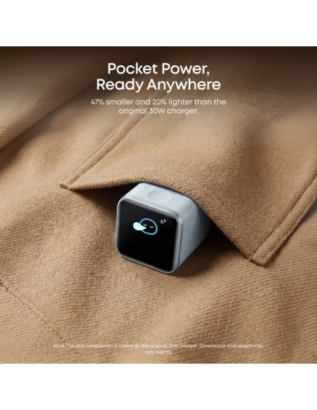 ANKER ANK-121-45W1C-W Anker - Mini Cargador USB - Potencia 45W - Carga rápida GaN | Display inteligente - Salidas 1x USB-C - Col