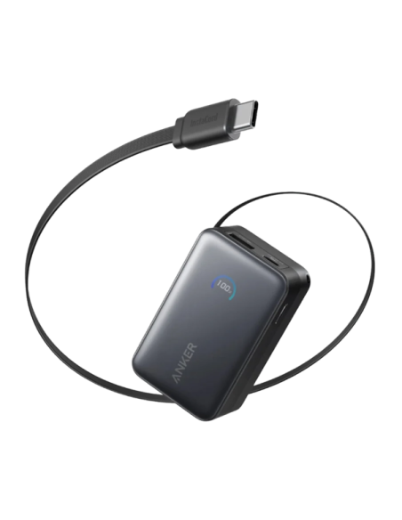 ANKER ANK-1638-10K-B ANKER Mini Power Bank - Capacidad 10000mAh - Carga rápida 45W - Entradas USB-C, Cable USB-C - Salidas USB-C