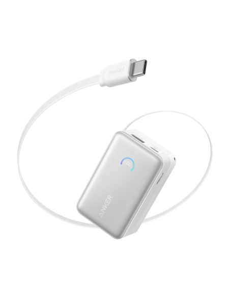 ANKER ANK-1638-10K-W Anker Mini Power Bank - Capacidad 10000mAh - Carga rápida 45W - Entradas USB-C, Cable USB-C - Salidas USB-C