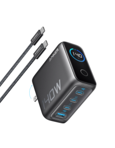 ANKER ANK-2697-140W1A3C-G Anker - Cargador USB plegable - Potencia 140W | Display inteligente - Carga rápida | Tecnología GaN - 