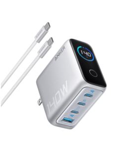 ANKER ANK-2697-140W1A3C-S Anker - Cargador USB plegable - Potencia 140W | Display inteligente - Carga rápida | Tecnología GaN - 