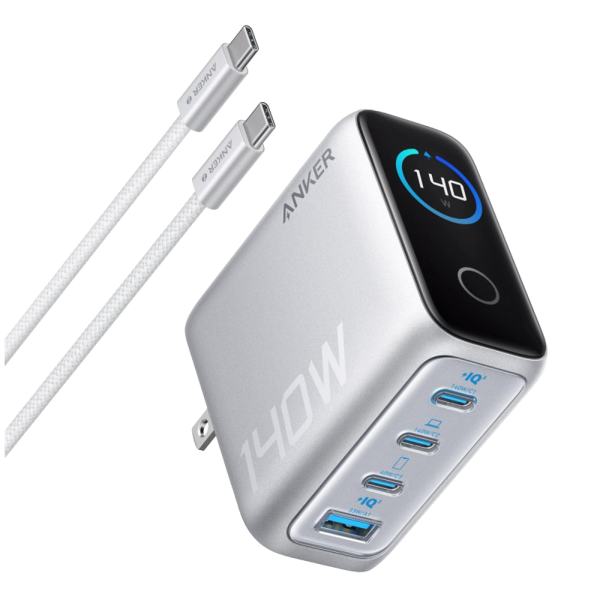 ANKER ANK-2697-140W1A3C-S Anker - Cargador USB plegable - Potencia 140W | Display inteligente - Carga rápida | Tecnología GaN - 