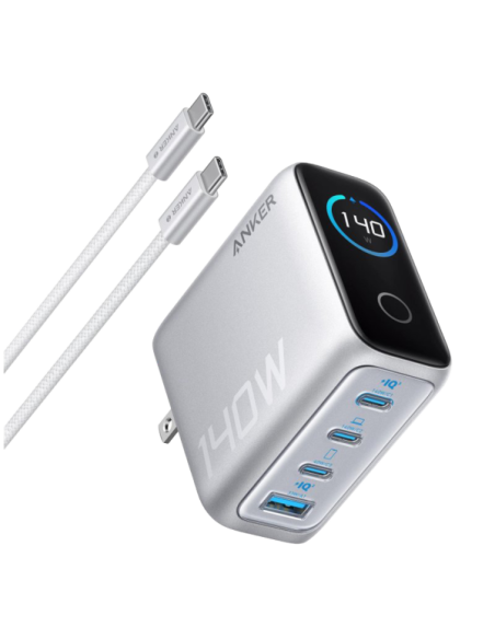 ANKER ANK-2697-140W1A3C-S Anker - Cargador USB plegable - Potencia 140W | Display inteligente - Carga rápida | Tecnología GaN - 