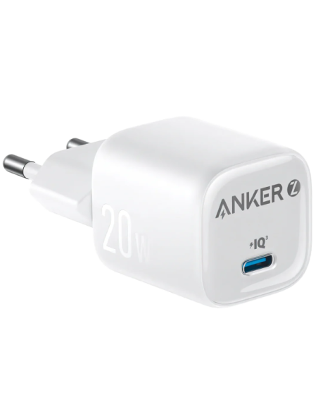 ANKER ANK-2699-20W1C-W Anker - Cargador USB - Potencia 20W - Carga rápida - Salidas 1x USB-C - Color blanco | Tamaño pequeño y l
