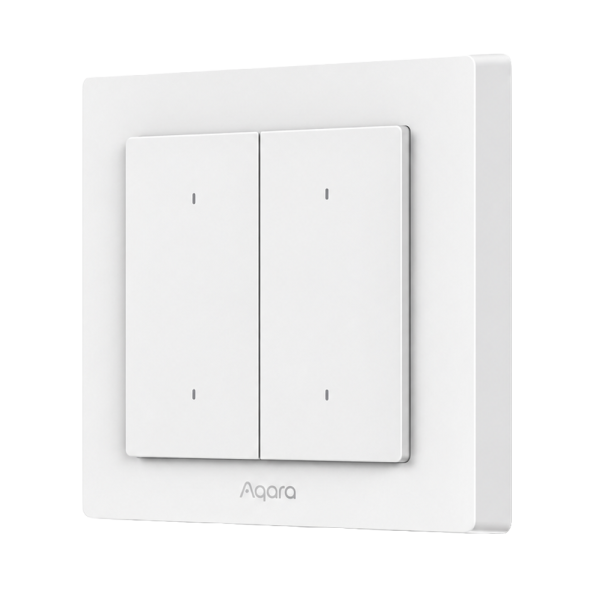 AQARA AQ-WS-K08D Aqara Interruptor Inteligente de Pared H2 - Controla 2 circuitos de luz independiente - Compatible con neutro y