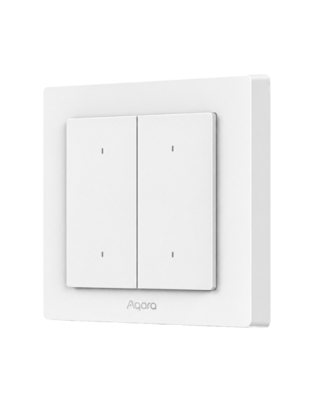 AQARA AQ-WS-K08D Aqara Interruptor Inteligente de Pared H2 - Controla 2 circuitos de luz independiente - Compatible con neutro y