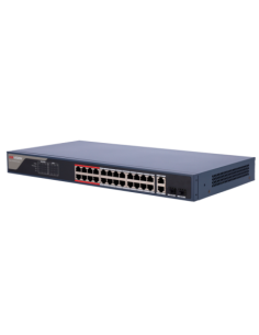 HIKVISION DS-3E1326P-EI Hikvision Switch PoE Gestionable - 24 Puertos PoE 802.3af/at + 2 Combos Gigabit - Velocidad 10/100 Mbps 