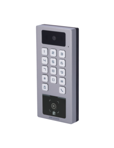 HIKVISION DS-K1T502DBWX-CQRE1 Control de acceso con cámara PoE IP65 IK09 - Tarjeta MF DESFire, QR dinámico y PIN - 10.000 usuari