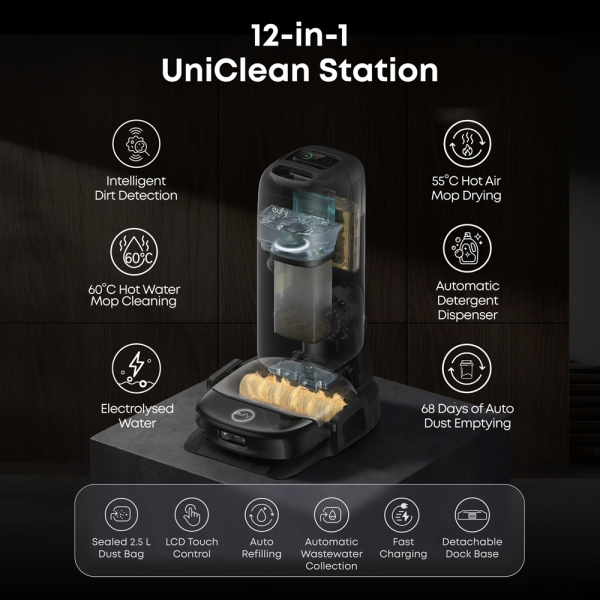 EUFY EUFY-HYDROJET-S2-ROBOT Eufy Robot Aspirador Hydrojet S2 Onmi - Succión AeroTurbo 2.0 de 30 000 Pa - Fregado con rodillo Hyd