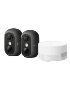EUFY EUFY-SOLOCAM-C35-KIT-B EufyCam C35 2+1 (HomeBase Mini) - Visión nocturna a color PureColor - IA detecta personas, vehículos