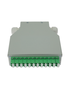 OEM FIBERBOX-DIN-12-LC-APC Caja de distribución de fibra para carril DIN - Incluye 12 adaptadores LC dúplex preinstalados - Puli 2