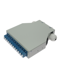 OEM FIBERBOX-DIN-12-LC-UPC Caja de distribución de fibra para carril DIN - Incluye 12 adaptadores LC dúplex preinstalados - Puli