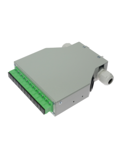 OEM FIBERBOX-DIN-12-SC-APC Caja de distribución de fibra para carril DIN - Incluye 12 adaptadores SC simplex preinstalados - Pul
