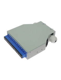 OEM FIBERBOX-DIN-12-SC-UPC Caja de distribución de fibra para carril DIN - Incluye 12 adaptadores SC simplex preinstalados - Pul