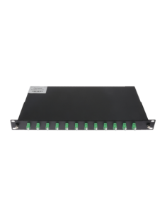 OEM PP-FIBER-12-LC-APC Panel de parcheo 1U para rack de 19 pulgadas - Incluye 12 adaptadores LC dúplex preinstalados - Pulido AP