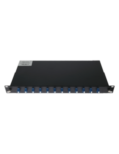 OEM PP-FIBER-12-LC-UPC Panel de parcheo 1U para rack de 19 pulgadas - Incluye 12 adaptadores LC dúplex preinstalados - Pulido UP