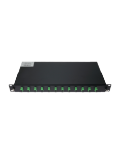 OEM PP-FIBER-12-SC-APC Panel de parcheo 1U para rack de 19 pulgadas - Incluye 12 adaptadores SC simplex instalados - Pulido APC 