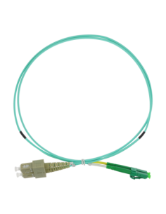 SAFIRE SF-LC-APC-SC-UPC-OM4-DX-1M Cable de conexión de fibra óptica dúplex - Fibra multimodo OM4 de alta velocidad - Conectores 