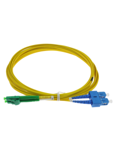 SAFIRE SF-LC-APC-SC-UPC-SM-DX-5M Cable de conexión de fibra óptica dúplex - Fibra monomodo G657A2 de alto rendimiento - Conector