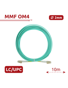 SAFIRE SF-LC-UPC-LC-UPC-OM4-DX-10M-A Cable de conexión de fibra óptica - Fibra multimodo OM4 de alta velocidad - Conectores LC U 2