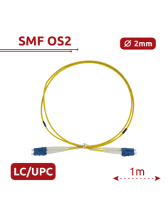 SAFIRE SF-LC-UPC-LC-UPC-SM-DX-1M Cable de conexión de fibra óptica - Fibra monomodo G657A2 de alto rendimiento - Conectores LC U 2