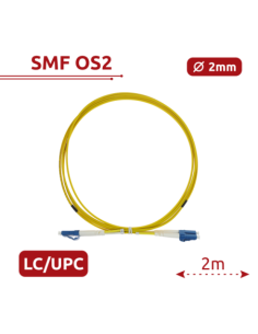 SAFIRE SF-LC-UPC-LC-UPC-SM-DX-2M Cable de conexión de fibra óptica - Fibra monomodo G657A2 de alto rendimiento - Conectores LC U 2