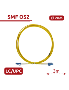 SAFIRE SF-LC-UPC-LC-UPC-SM-DX-3M Cable de conexión de fibra óptica - Fibra monomodo G657A2 de alto rendimiento - Conectores LC U 2