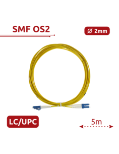 SAFIRE SF-LC-UPC-LC-UPC-SM-DX-5M Cable de conexión de fibra óptica - Fibra monomodo G657A2 de alto rendimiento - Conectores LC U 2