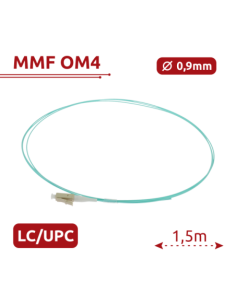 SAFIRE SF-LC-UPC-OM4-0015M-D09-A Pigtail de fibra óptica simplex - Fibra multimodo OM4 de alta velocidad - Conector LC con pulid 2