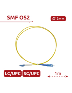 SAFIRE SF-LC-UPC-SC-UPC-SM-SX-1M Cable de conexión de fibra óptica simplex - Fibra monomodo OS2 G657A2 de alto nivel - Conectore 2