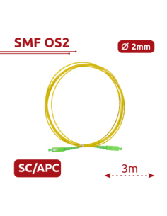 SAFIRE SF-SC-APC-SC-APC-SM-SX-3M Cable de conexión de fibra óptica - Fibra monomodo G657A2 de alto rendimiento - Conectores SC A 2