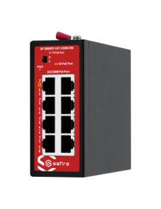 SAFIRE SF-SWI8FE-1BT-120W-DIN Safire Industrial Hi-PoE DIN Switch - 8 puertos PoE Fast Ethernet 10/100 Mbps - Presupuesto PoE 15