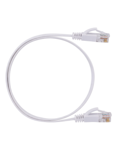 SAFIRE UTP6-05W-FLAT Cable UTP Flat - Ethernet - Conectores RJ45 - Categoría 6 - 0,5 m - Color blanco-gris