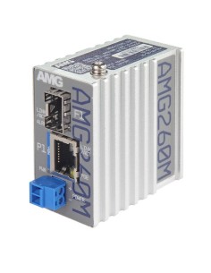 AMG AMG260M-1GBT-1S-P90 AMG. Media Converter Industrial 1x 10/100/1000 RJ45 PoE 60/90W 1x 100/1000 SFP (No incluido) -40⁰C a +75