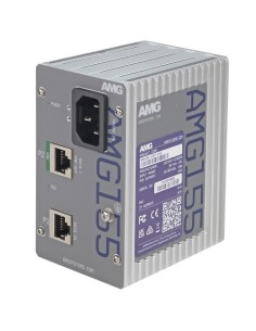 AMG AMG155-1GBT-P60 AMG. Inyector PoE industrial 1 puerto: 1xRJ45 1Gb (in) y 1xRJ45 1Gb 60W PoE (out). DIN/pared. -40-75°C. IEC 