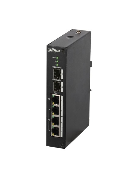 Dahua-DAHUA-1344-PFS4206-4P-120-Switch PoE (máximo 120W) gestionable L2 de gama industrial con 3 puertos Fast Ethernet PoE + 1 p