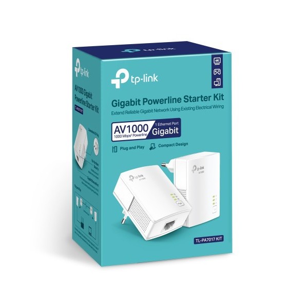 TP-LINK 1326993 TL-PA7017 KIT TP-Link TL-PA7017 KIT 1000 Mbit/s Ethernet Blanco 2 pieza(s)