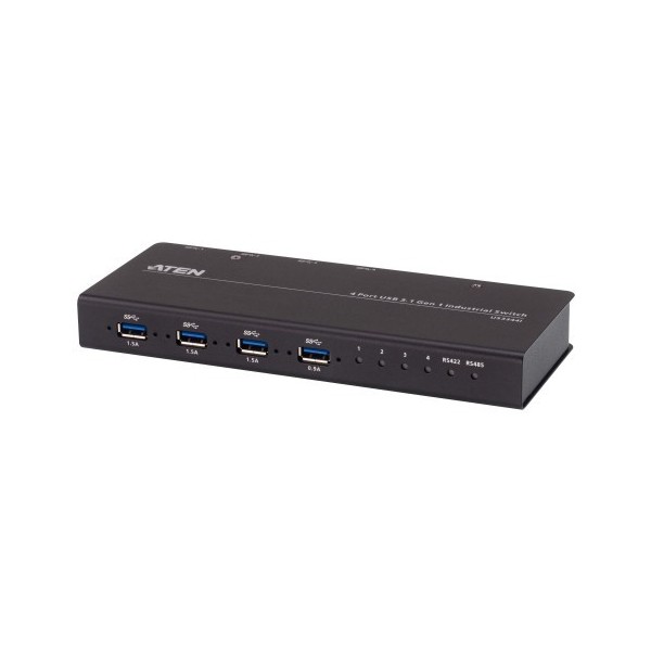 ATEN 1323055 US3344I-AT ATEN Switch de periféricos formato industrial USB 3.2 Gen 1 de 4 x 4 puertos