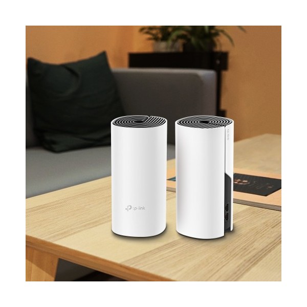 TP-LINK 1018384 DECO M4(2-PACK) TP-LINK Deco M4(2-pack) router inalámbrico Doble banda (2,4 GHz / 5 GHz) Gigabit Ethernet Negro,