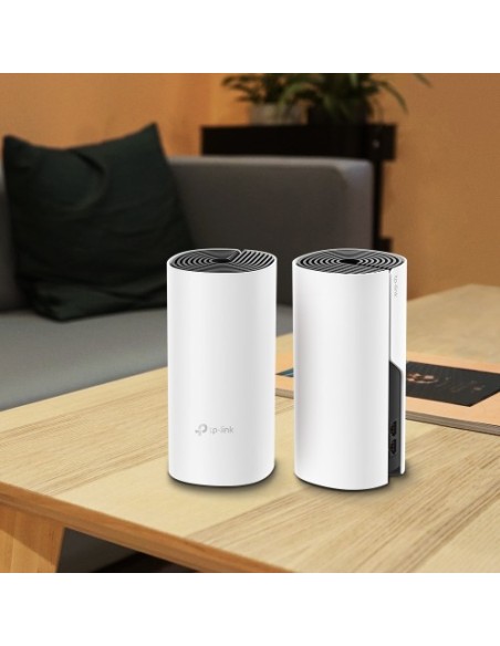 TP-LINK 1018384 DECO M4(2-PACK) TP-LINK Deco M4(2-pack) router inalámbrico Doble banda (2,4 GHz / 5 GHz) Gigabit Ethernet Negro,