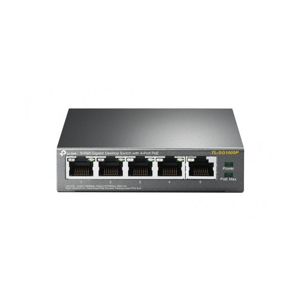 TP-LINK 1017091 TL-SG1005P TP-LINK TL-SG1005P No administrado Gigabit Ethernet (10/100/1000) Energía sobre Ethernet (PoE) Negro