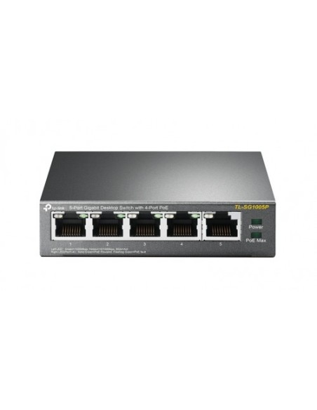 TP-LINK 1017091 TL-SG1005P TP-LINK TL-SG1005P No administrado Gigabit Ethernet (10/100/1000) Energía sobre Ethernet (PoE) Negro
