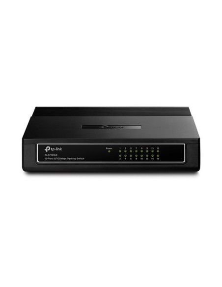TP-LINK 1017218 TL-SF1016D SWITCH FAST ETHERNET TP-LINK CON 16 PUERTOS DE ESCRITORIO Y PARA MONTAJE EN RACK