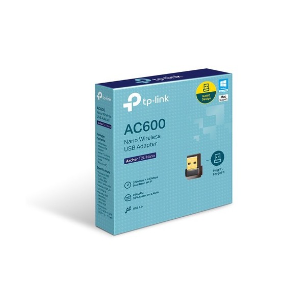 TP-LINK 1018122 ARCHER T2U NANO ADAPTADOR INALÁMBRICO NANO USB TP-LINK DOBLE BANDA AC600