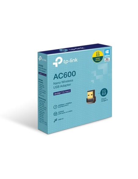 TP-LINK 1018122 ARCHER T2U NANO ADAPTADOR INALÁMBRICO NANO USB TP-LINK DOBLE BANDA AC600
