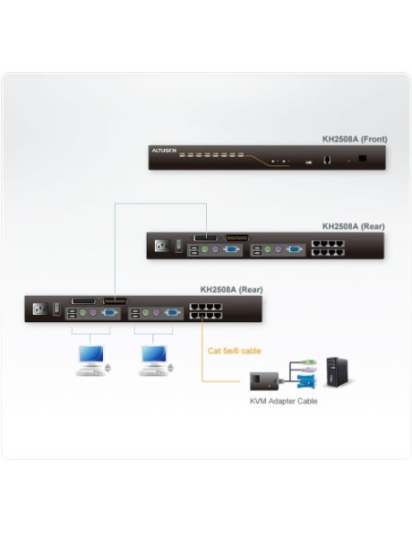 ATEN 978906 KH2508A-AX-G Aten KH2508A interruptor KVM Negro
