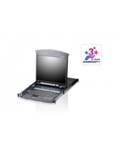 ATEN 978543 KL1516AN-AXA-SG Aten Consola LCD dual rail con switch KVM integrado multi-interfaz Cat 5 de 16 puertos